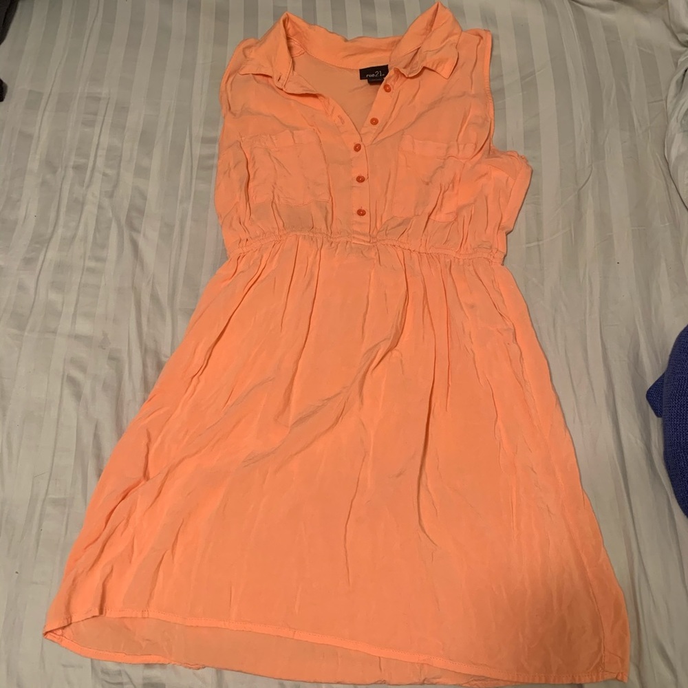 Peach Button-up Dress